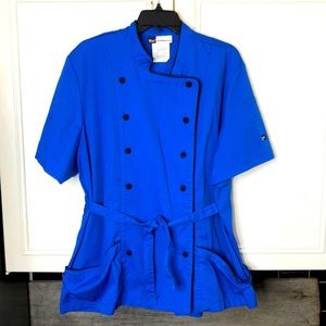 Chef Uniform jacket short sleeve blue womens size 2XL